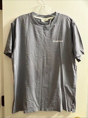 Pompeii3 Light Blue Crewneck Tee with Chest Logo
